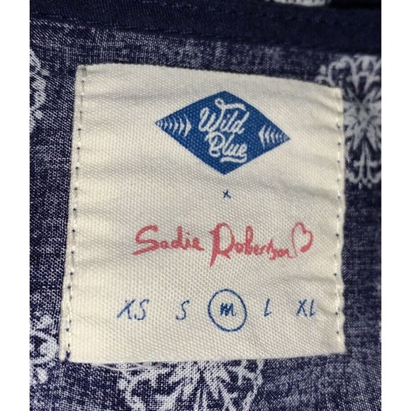 Wild Blue Sadie Robertson Sz MEDIUM Blouse Boho Tunic Rayon Blue Peplum EUC - Picture 6 of 9